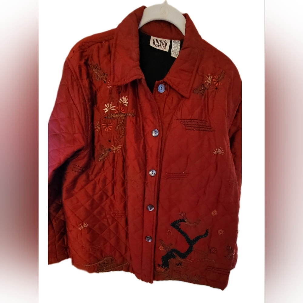 Chicos Silk Embroidered Jacket, Size 1